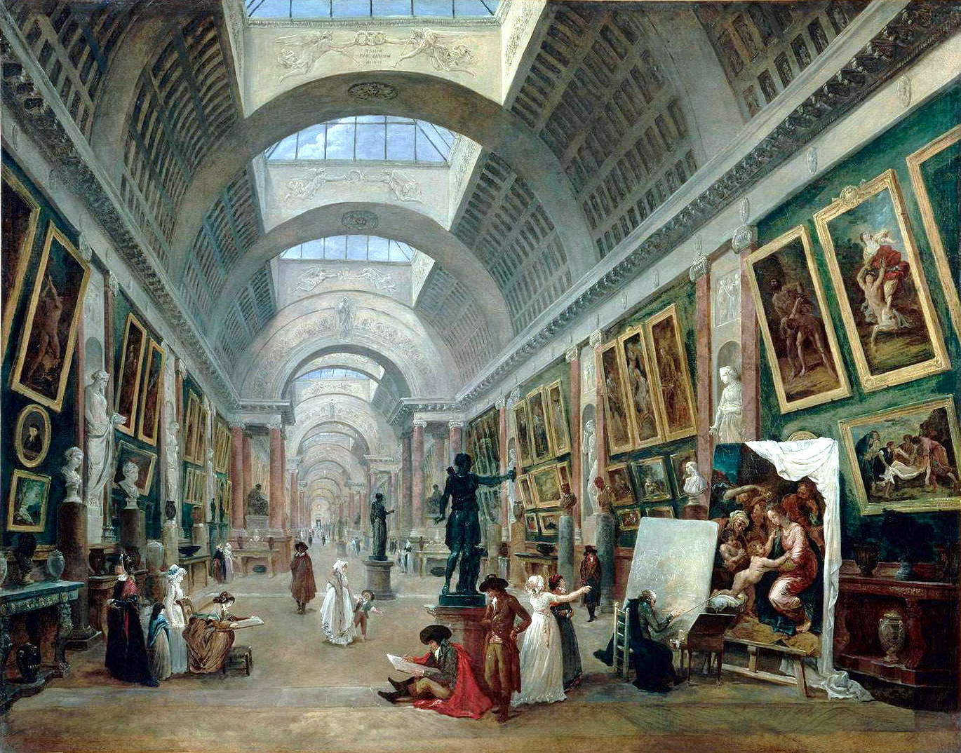 Hubert Robert, Projet d'aménagement de la Grande Galerie du Louvre, 1796 – Huile sur toile, 115 × 145 cm