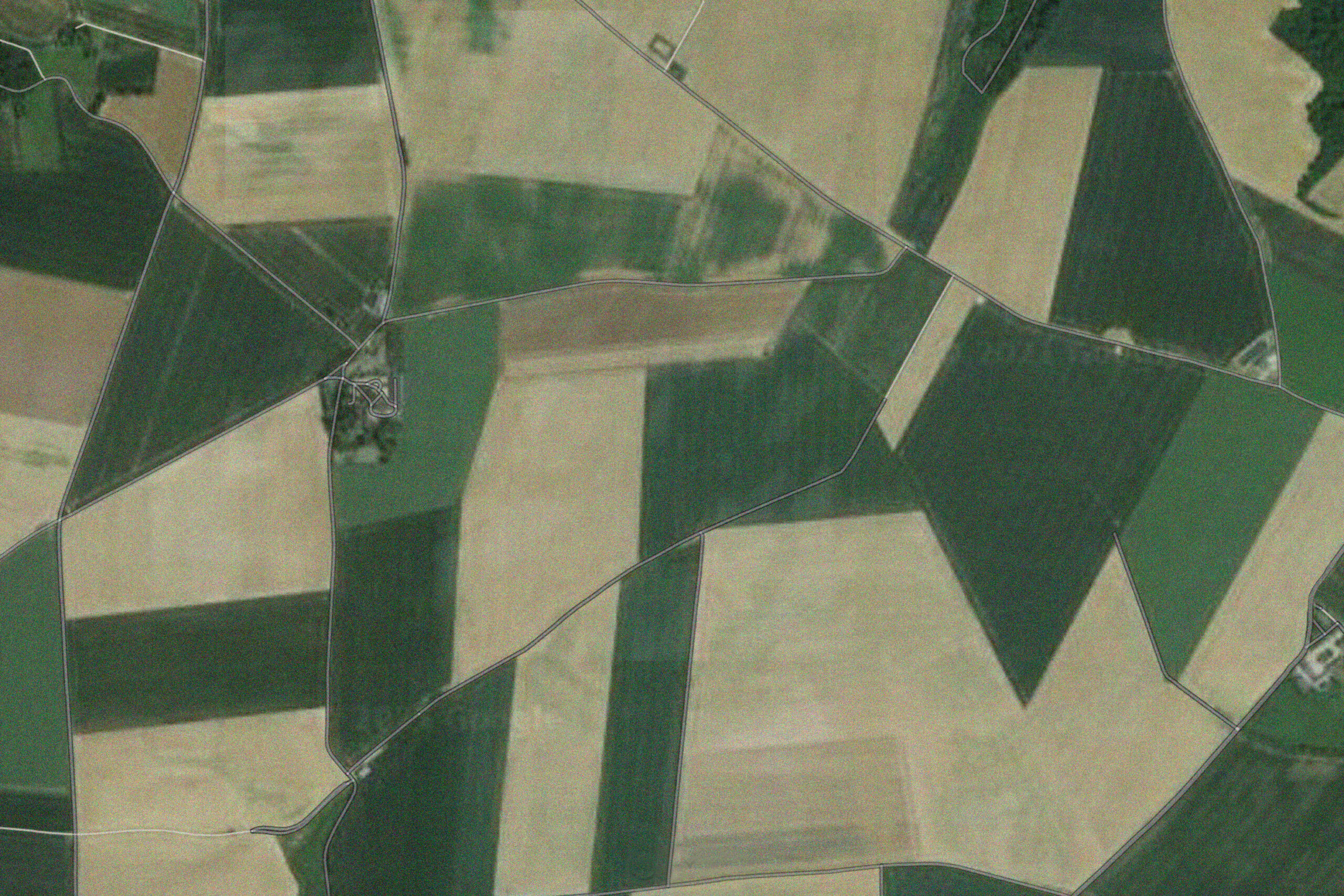 Vue satellite des champs près de Berny-Rivière, 2021
